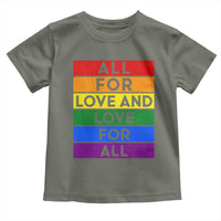 Vintage All For Love And Love For All Toddler T Shirt Pride Month Rainbow Graphic