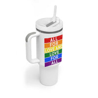 Vintage All For Love And Love For All Tumbler With Handle Pride Month Rainbow Graphic
