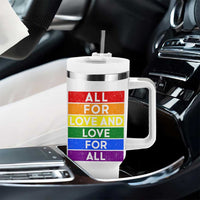 Vintage All For Love And Love For All Tumbler With Handle Pride Month Rainbow Graphic
