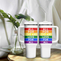 Vintage All For Love And Love For All Tumbler With Handle Pride Month Rainbow Graphic
