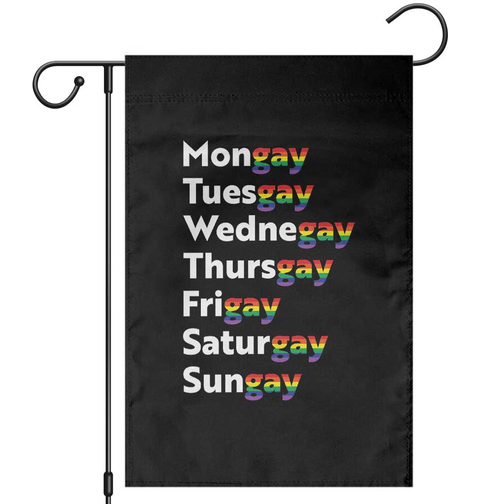 Rainbow Days Of The Week Mongay Tuesgay Garden Flag Funny LGBT Pride Month