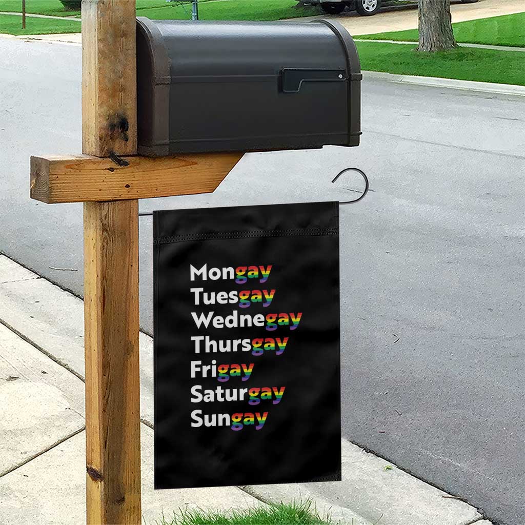 Rainbow Days Of The Week Mongay Tuesgay Garden Flag Funny LGBT Pride Month