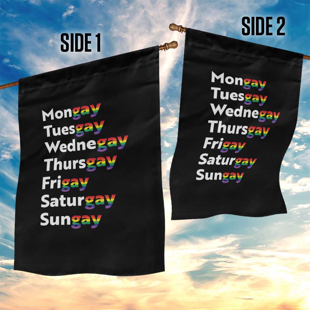 Rainbow Days Of The Week Mongay Tuesgay Garden Flag Funny LGBT Pride Month