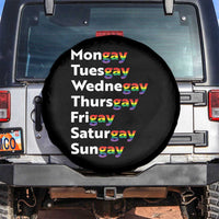Rainbow Days Of The Week Mongay Tuesgay Spare Tire Cover Funny LGBT Pride Month