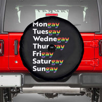 Rainbow Days Of The Week Mongay Tuesgay Spare Tire Cover Funny LGBT Pride Month