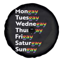 Rainbow Days Of The Week Mongay Tuesgay Spare Tire Cover Funny LGBT Pride Month