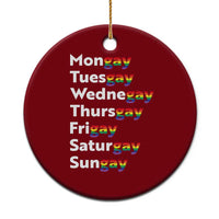 Rainbow Days Of The Week Mongay Tuesgay Ceramic Ornament Funny LGBT Pride Month