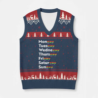 Rainbow Days Of The Week Mongay Tuesgay V-Neck Knit Sweater Vest Funny LGBT Pride Month