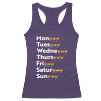Rainbow Days Of The Week Mongay Tuesgay Racerback Tank Top Funny LGBT Pride Month