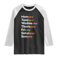 Rainbow Days Of The Week Mongay Tuesgay Raglan Shirt Funny LGBT Pride Month