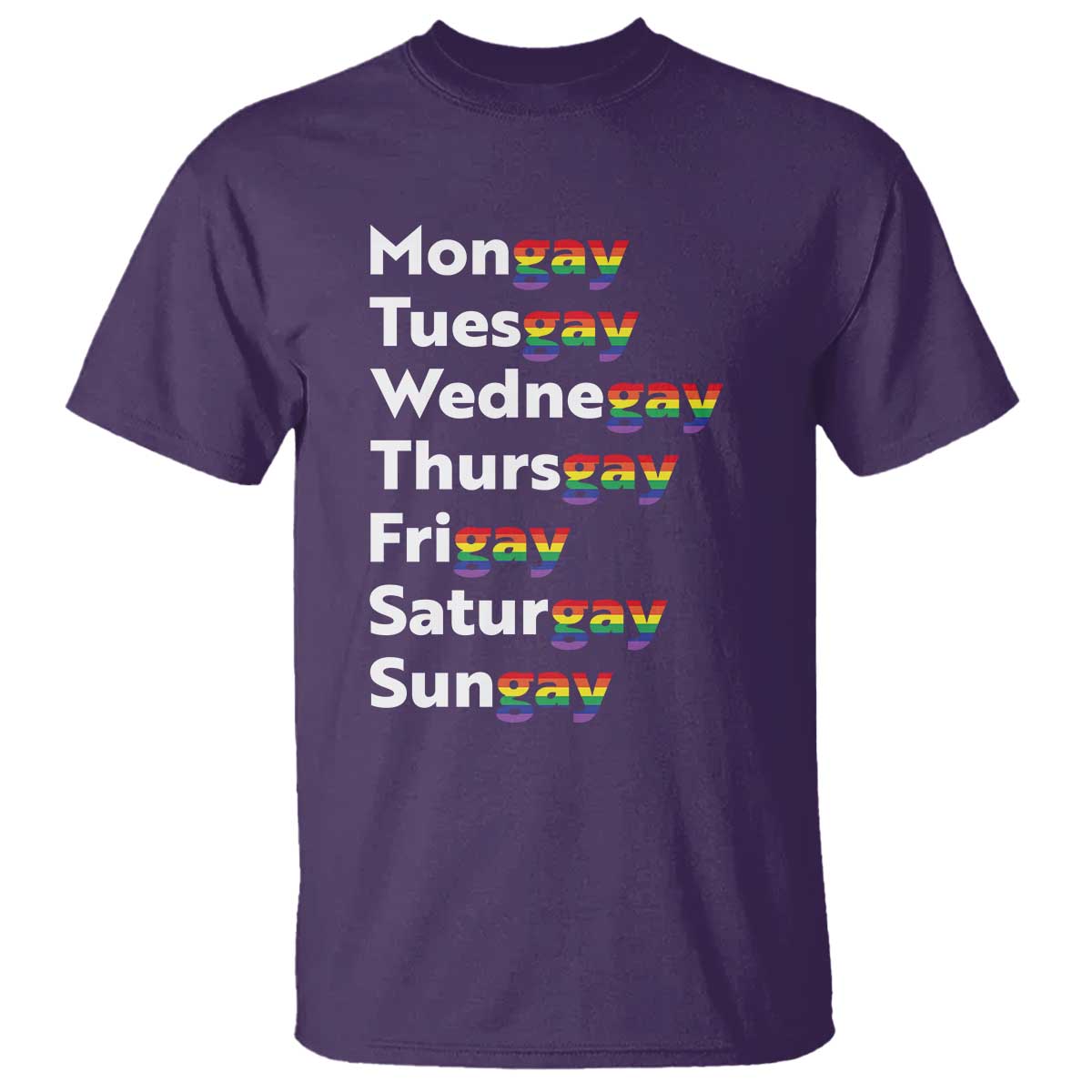Rainbow Days Of The Week Mongay Tuesgay T Shirt Funny LGBT Pride Month