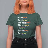 Rainbow Days Of The Week Mongay Tuesgay T Shirt For Women Funny LGBT Pride Month