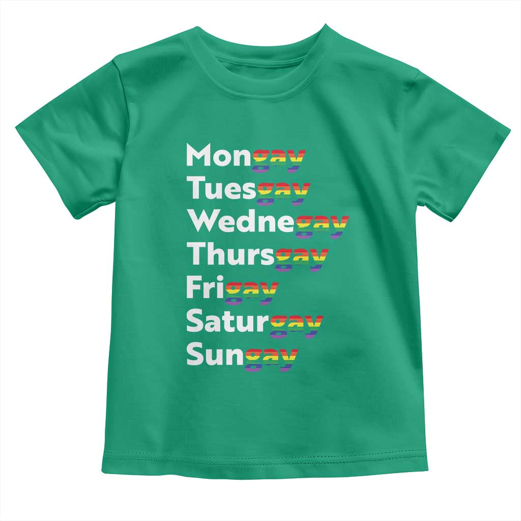 Rainbow Days Of The Week Mongay Tuesgay Toddler T Shirt Funny LGBT Pride Month