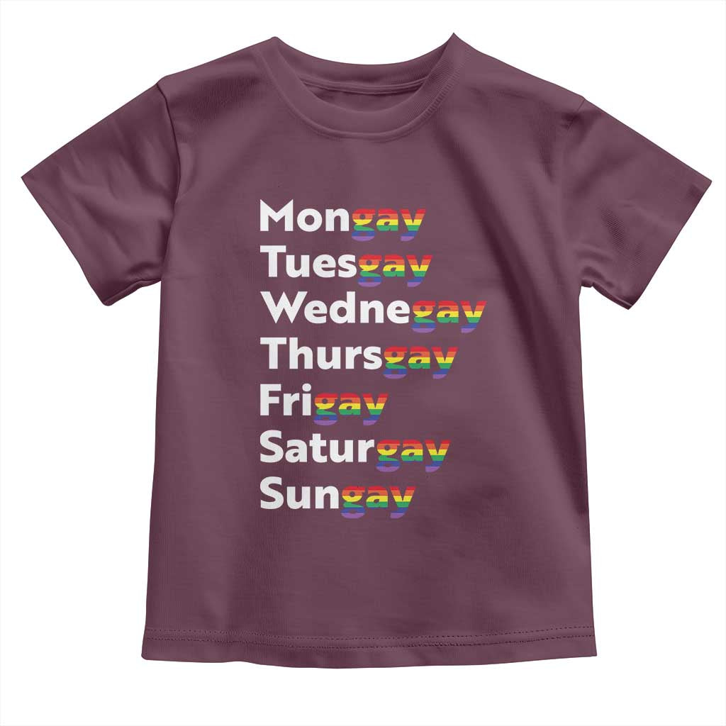 Rainbow Days Of The Week Mongay Tuesgay Toddler T Shirt Funny LGBT Pride Month