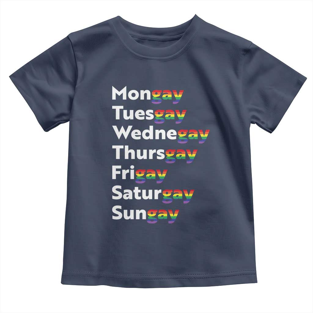 Rainbow Days Of The Week Mongay Tuesgay Toddler T Shirt Funny LGBT Pride Month