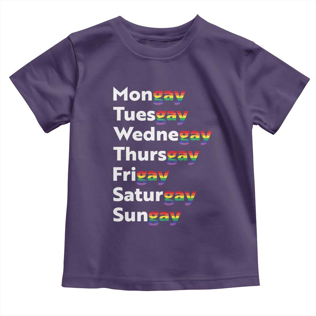 Rainbow Days Of The Week Mongay Tuesgay Toddler T Shirt Funny LGBT Pride Month