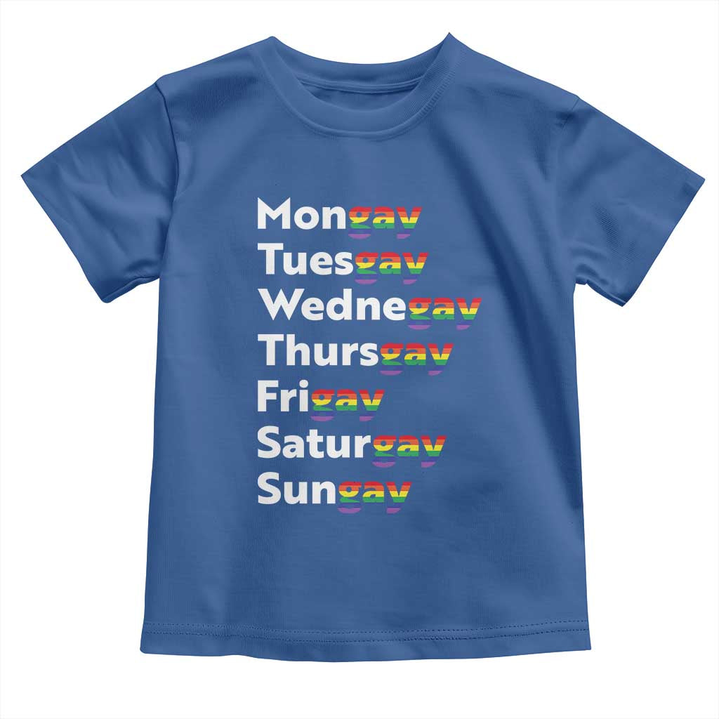 Rainbow Days Of The Week Mongay Tuesgay Toddler T Shirt Funny LGBT Pride Month