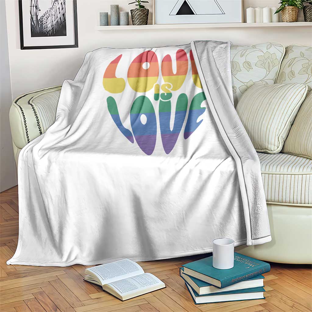 Love Is Love LGBTQ Pride Throw Blanket Rainbow Flag Community