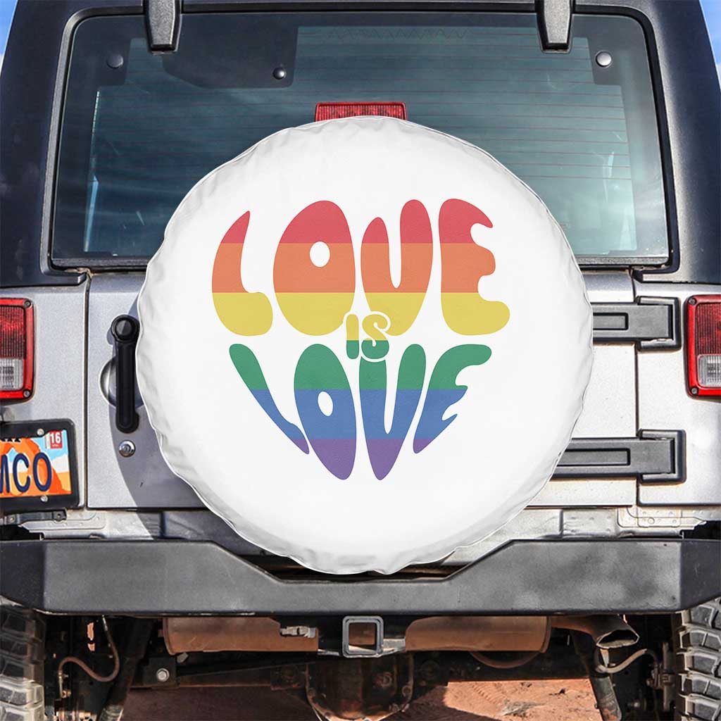 Love Is Love LGBTQ Pride Spare Tire Cover Rainbow Flag Community