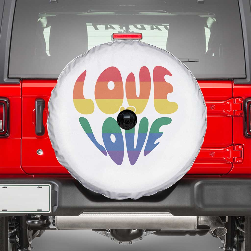 Love Is Love LGBTQ Pride Spare Tire Cover Rainbow Flag Community