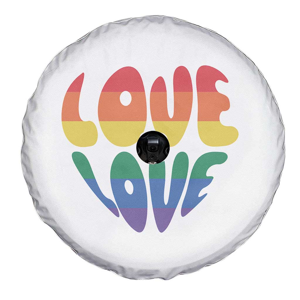 Love Is Love LGBTQ Pride Spare Tire Cover Rainbow Flag Community