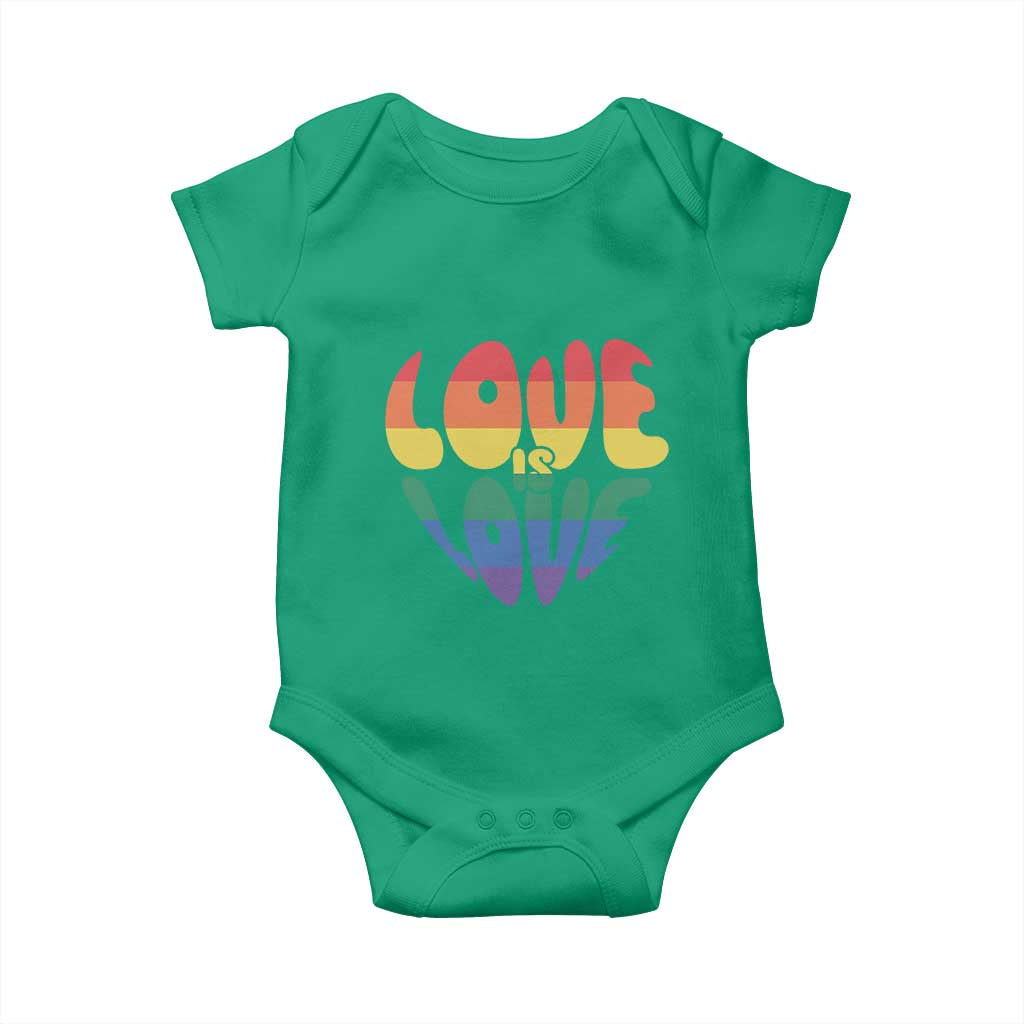 Love Is Love LGBTQ Pride Baby Onesie Rainbow Flag Community
