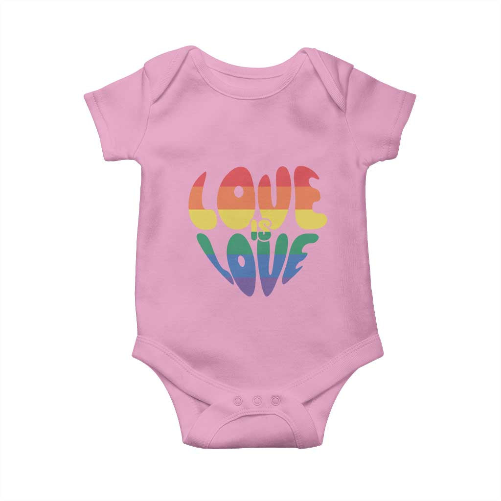 Love Is Love LGBTQ Pride Baby Onesie Rainbow Flag Community