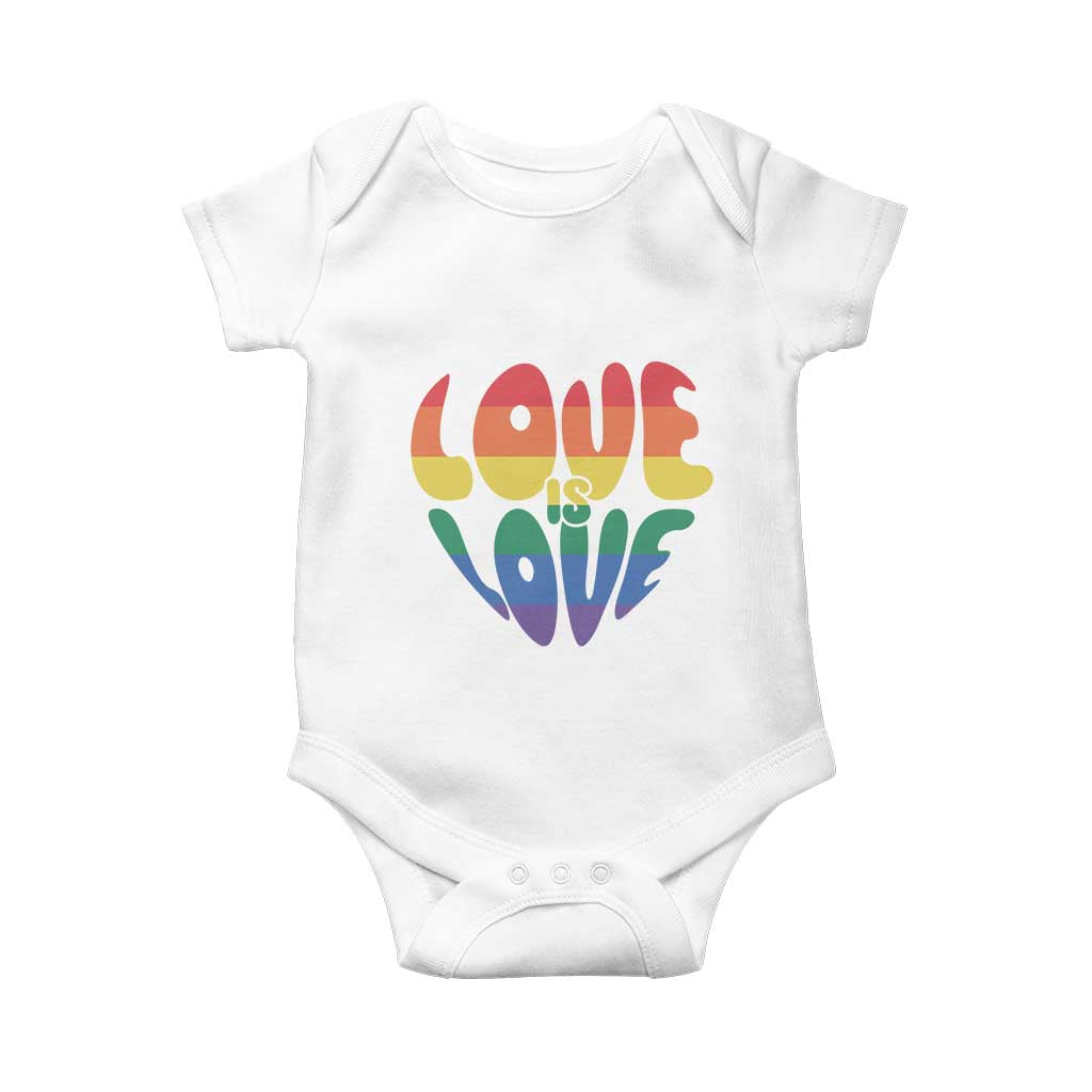 Love Is Love LGBTQ Pride Baby Onesie Rainbow Flag Community