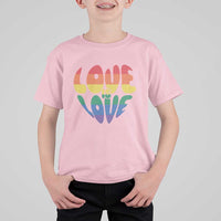 Love Is Love LGBTQ Pride T Shirt For Kid Rainbow Flag Community