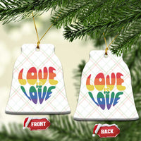 Love Is Love LGBTQ Pride Ceramic Ornament Rainbow Flag Community