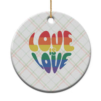 Love Is Love LGBTQ Pride Ceramic Ornament Rainbow Flag Community
