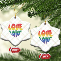 Love Is Love LGBTQ Pride Ceramic Ornament Rainbow Flag Community