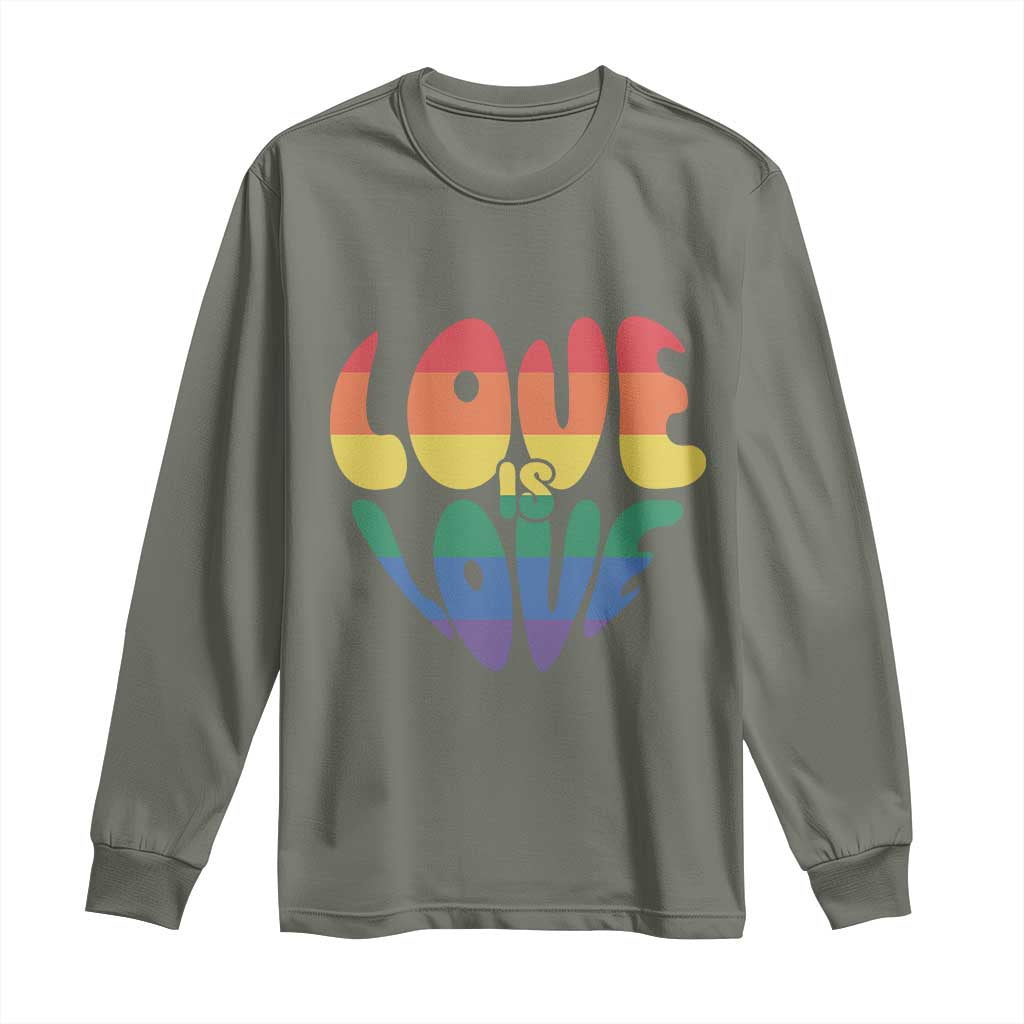 Love Is Love LGBTQ Pride Long Sleeve Shirt Rainbow Flag Community