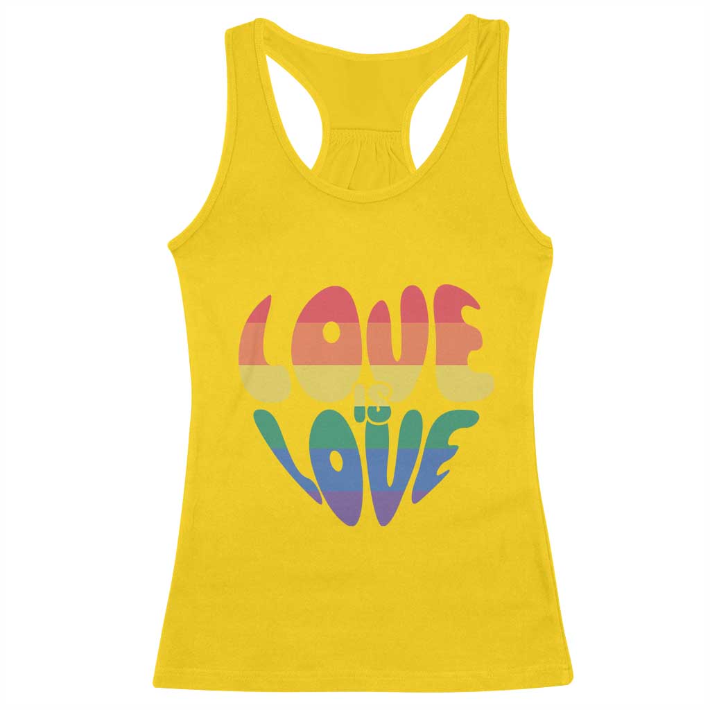 Love Is Love LGBTQ Pride Racerback Tank Top Rainbow Flag Community