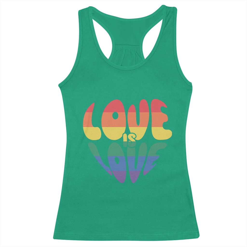 Love Is Love LGBTQ Pride Racerback Tank Top Rainbow Flag Community