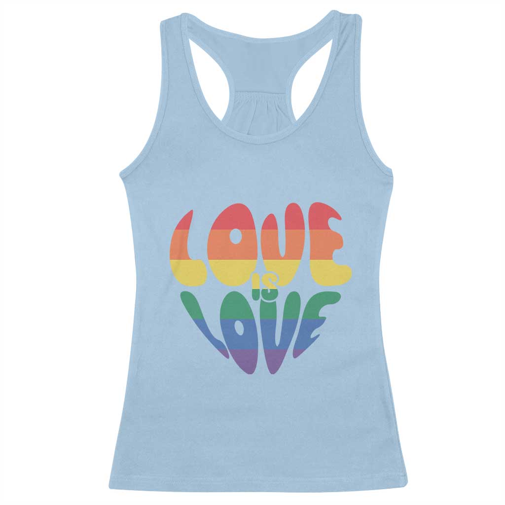 Love Is Love LGBTQ Pride Racerback Tank Top Rainbow Flag Community