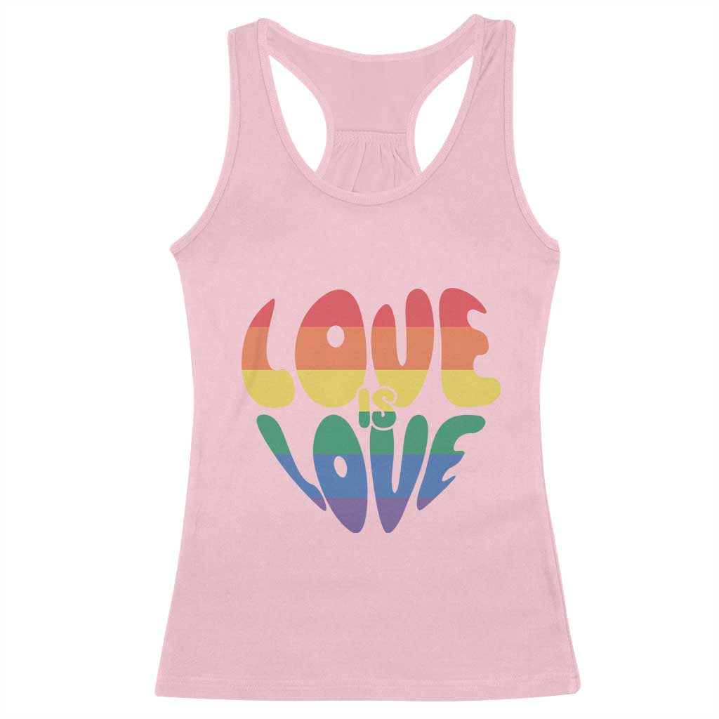 Love Is Love LGBTQ Pride Racerback Tank Top Rainbow Flag Community