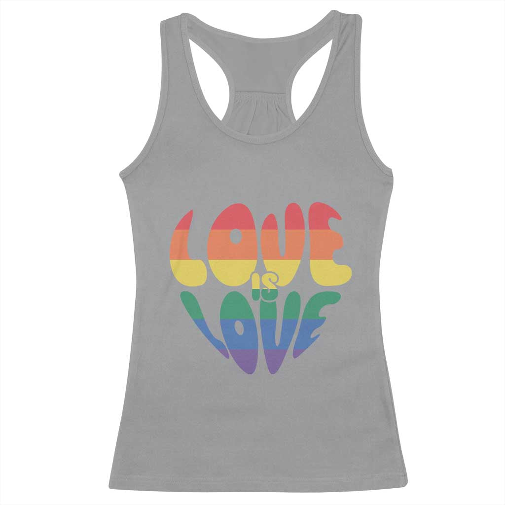 Love Is Love LGBTQ Pride Racerback Tank Top Rainbow Flag Community