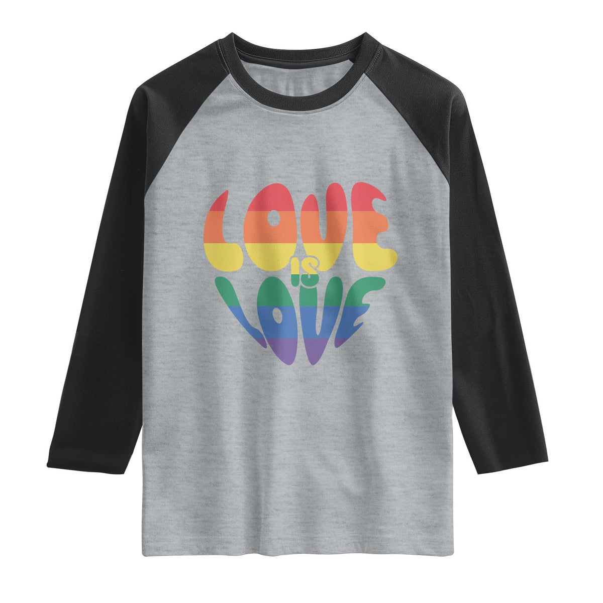 Love Is Love LGBTQ Pride Raglan Shirt Rainbow Flag Community