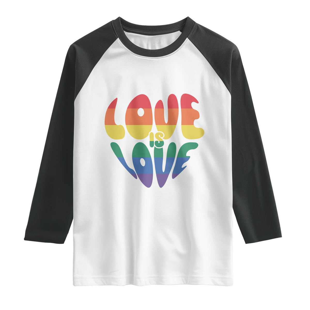 Love Is Love LGBTQ Pride Raglan Shirt Rainbow Flag Community