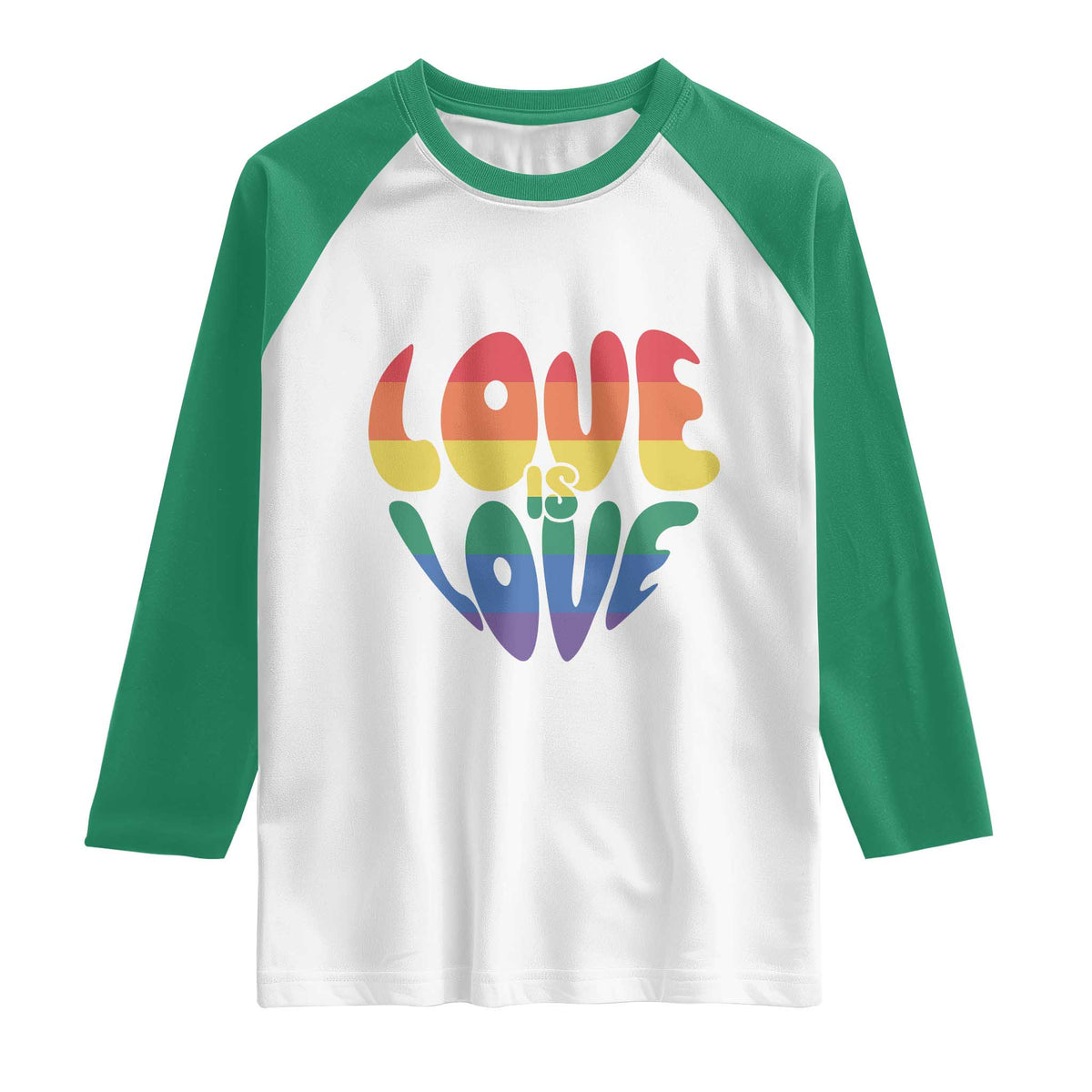 Love Is Love LGBTQ Pride Raglan Shirt Rainbow Flag Community