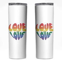 Love Is Love LGBTQ Pride Skinny Tumbler Rainbow Flag Community