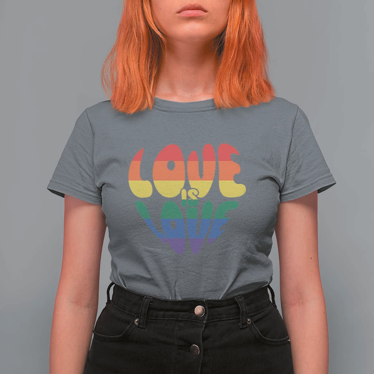 Love Is Love LGBTQ Pride T Shirt For Women Rainbow Flag Community