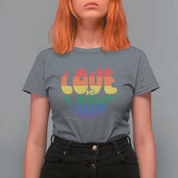 Love Is Love LGBTQ Pride T Shirt For Women Rainbow Flag Community