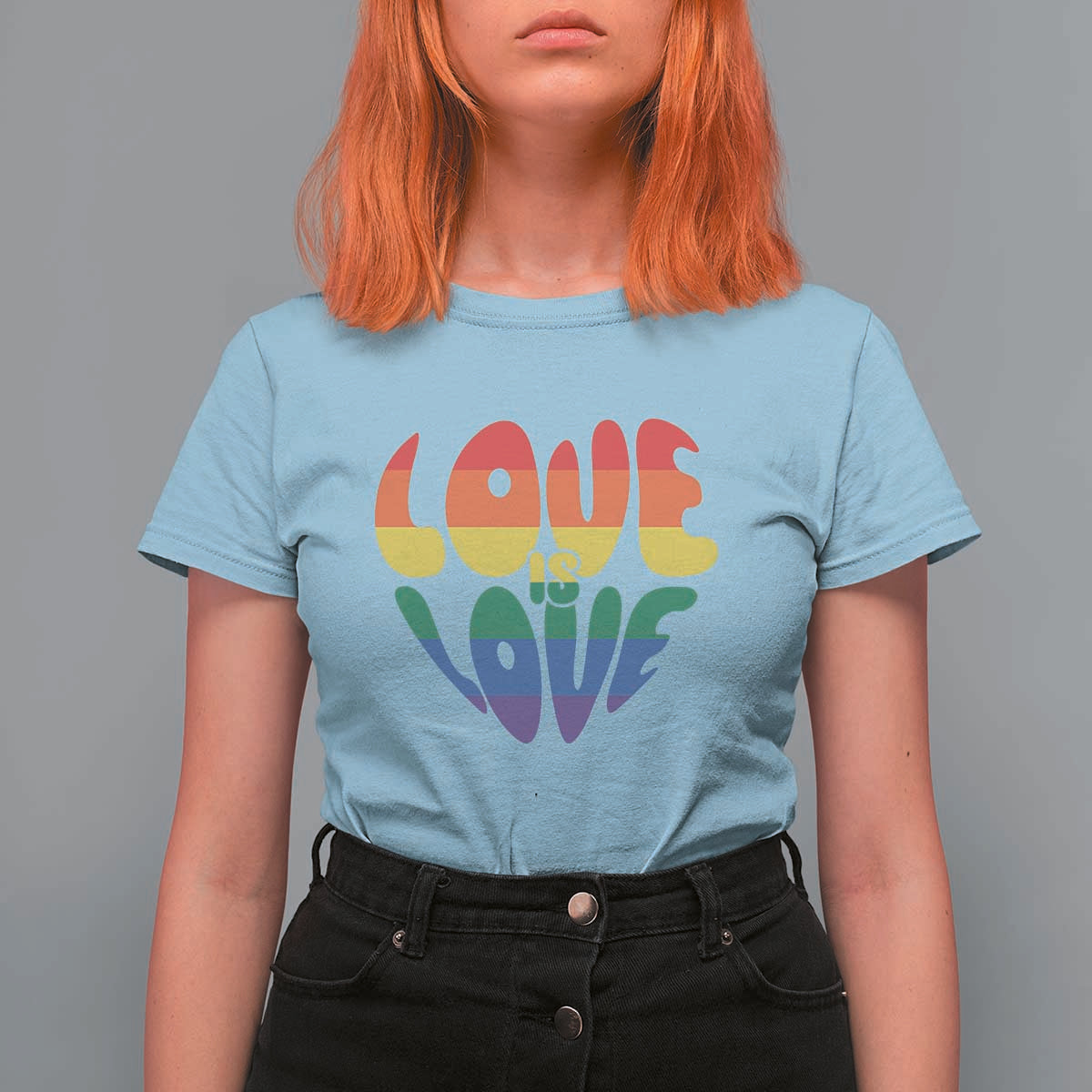 Love Is Love LGBTQ Pride T Shirt For Women Rainbow Flag Community