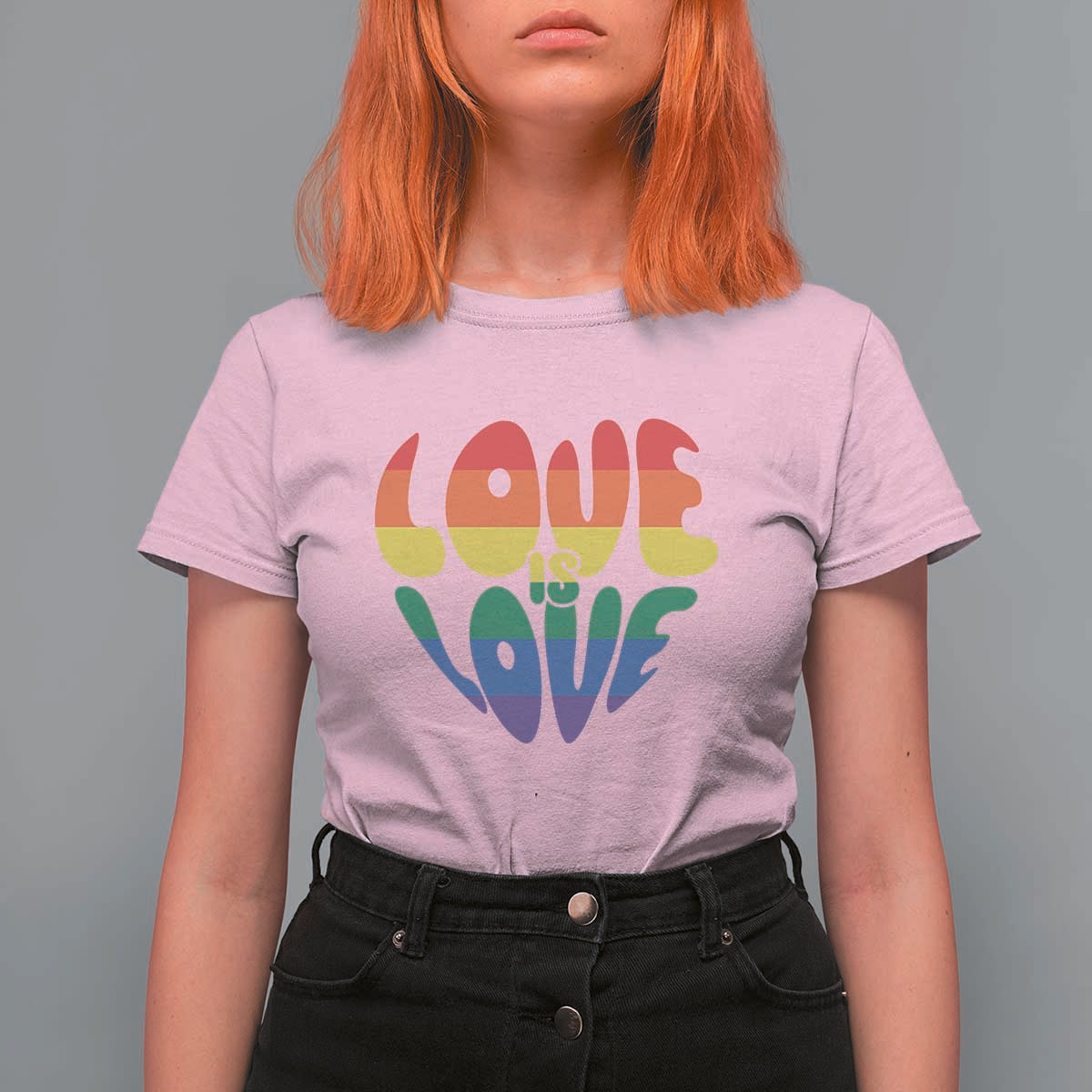 Love Is Love LGBTQ Pride T Shirt For Women Rainbow Flag Community