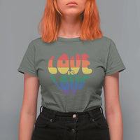 Love Is Love LGBTQ Pride T Shirt For Women Rainbow Flag Community