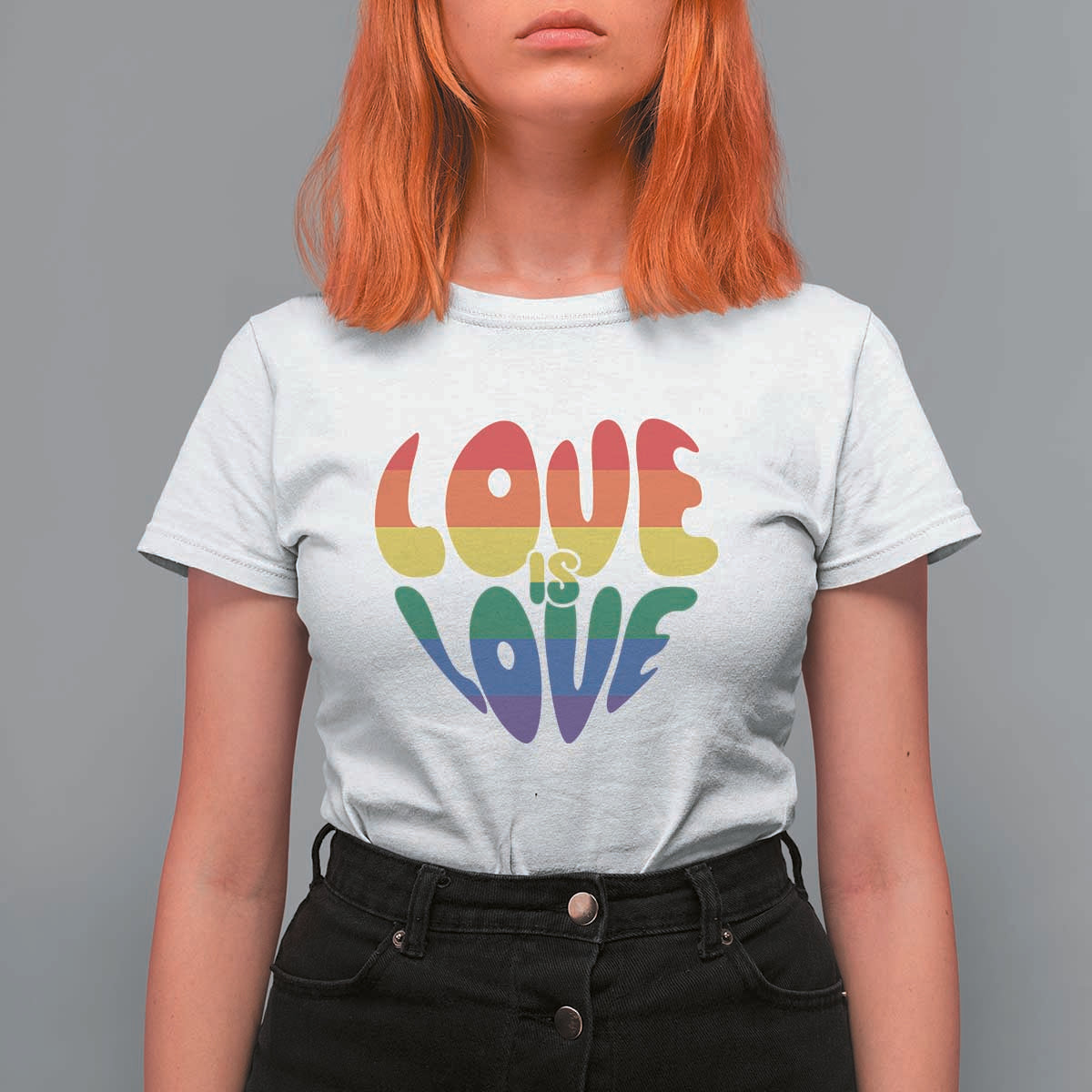 Love Is Love LGBTQ Pride T Shirt For Women Rainbow Flag Community