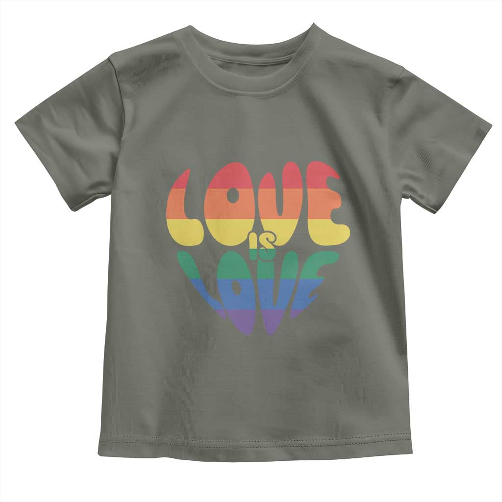 Love Is Love LGBTQ Pride Toddler T Shirt Rainbow Flag Community