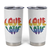 Love Is Love LGBTQ Pride Tumbler Cup Rainbow Flag Community
